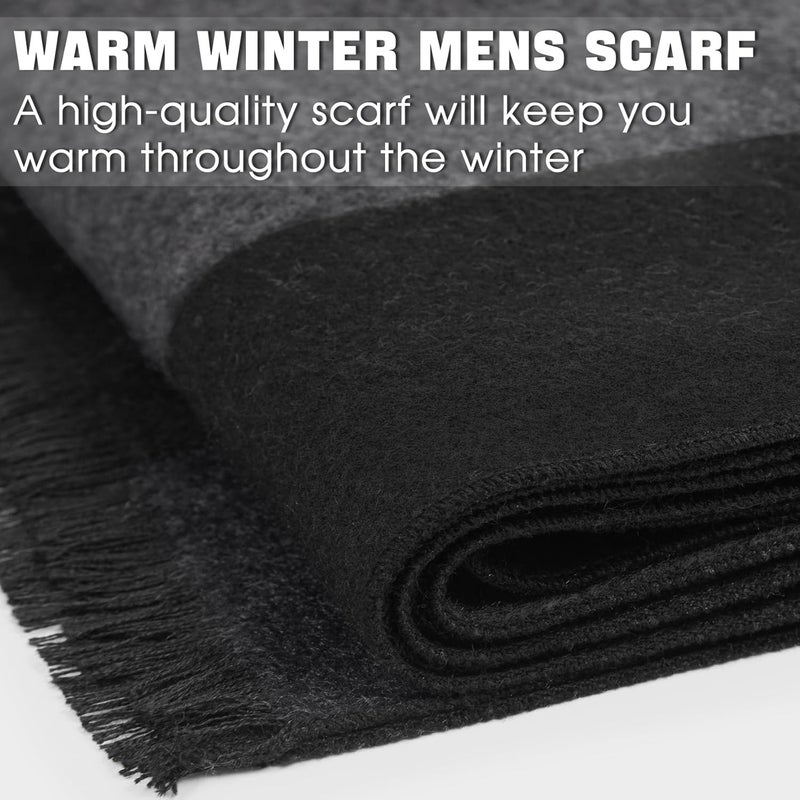 Darller Mens Scarf Winter Warm Plaid Scarf Soft Long Classic Scarves for Men - Image 3